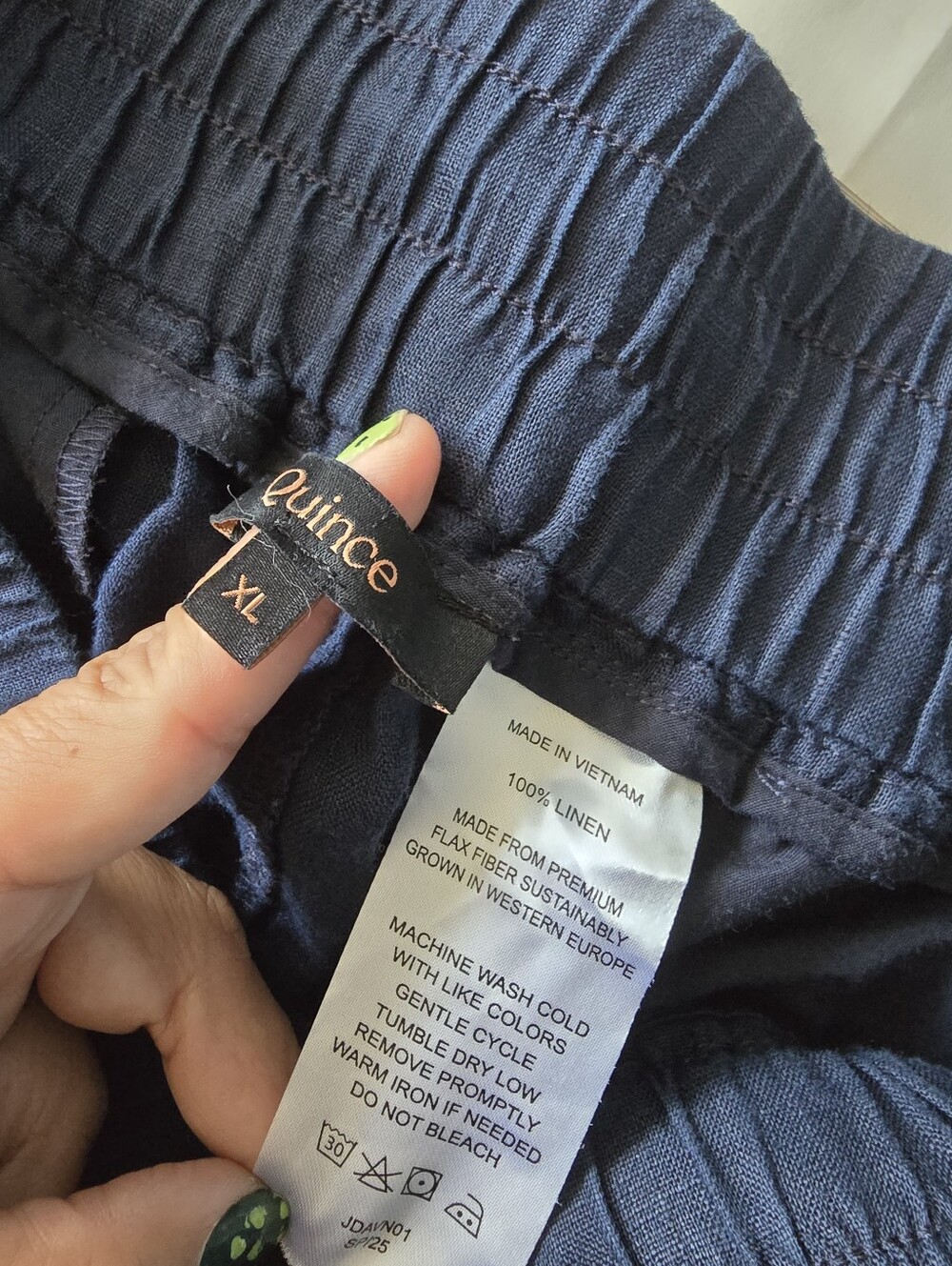 Quince European Linen Wide-Leg Pants Deep Navy XL - Picture 4 of 8